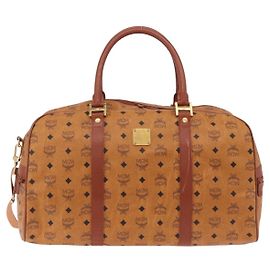MCM Vicetos Leather Briefcase Brown