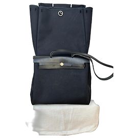 Hermès Herbag 39 Handtasche Schwarz