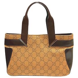 Borsa Gucci in pelle e canvas GG