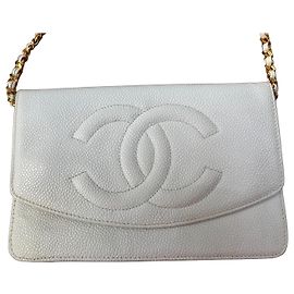 Chanel Wallet On Chain (WOC) Piel Caviar Blanca