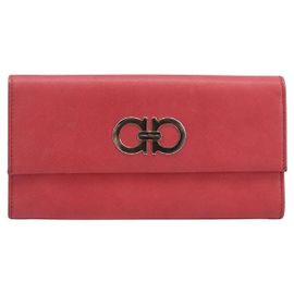 Salvatore Ferragamo Gancini Flap Saffiano Leather