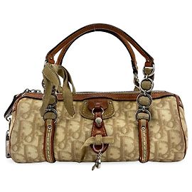 Christian Dior Vintage Trotter Romantique Boston Diorissimo Coated Canvas Small