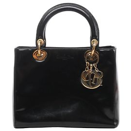 Borsa a mano Lady Dior in pelle Christian Dior in Nero