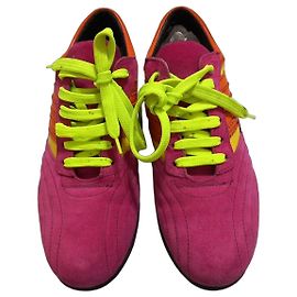 Sneakers Dolce & Gabbana in camoscio fucsia e arancione
