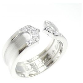 Anello Cartier C2 750 in Oro Bianco e Diamanti Misura 9