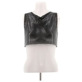 Autre Marque Metallisches Top in Grau FANNIE SCHIAVONI