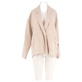Chaqueta de lino beige Pomandère