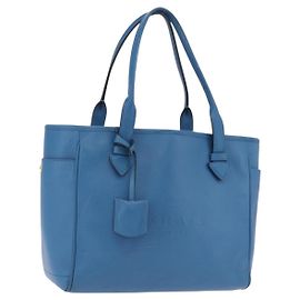LOEWE Tote Bag Leather Gold Blue