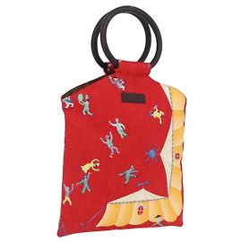 Bulgari BVLGARI Girotondo Di Marionette Hand Bag Silk Red