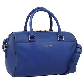 Autre Marque Borsa a mano Saint Laurent Baby Duffel in pelle 2way blu e oro