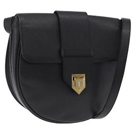 Autre Marque Saint Laurent YSL Schultertasche aus Leder Schwarz Goldfarben