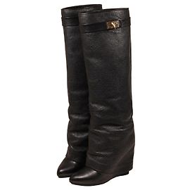 Givenchy Shark Lock Black Leather Boots