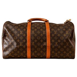 Louis Vuitton Keepall 50 Borsa da Viaggio Monogram Canvas