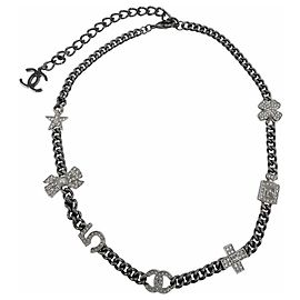 Collana Chanel A22P in metallo Coco Mark con strass