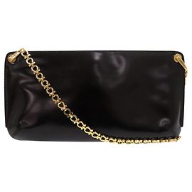Borsa a spalla pochette Salvatore Ferragamo in pelle verniciata nera