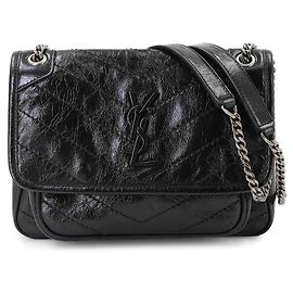 Autre Marque Borsa a tracolla Saint Laurent Niki Baby Chain in pelle nera