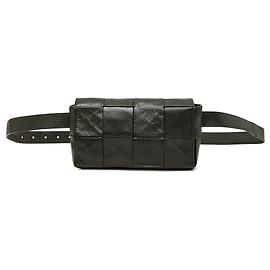 Borsa cintura Bottega Veneta Intrecciato Cassette in pelle di vitello Paper nera