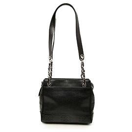 Borsa Tote Chanel Black Triple CC Caviar