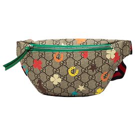 Borsetta a cintura Gucci Kids GG Supreme Ranch Web Beige