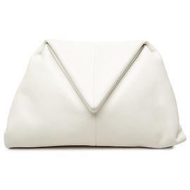 Clutch angolare BV Trine in pelle bianca Bottega Veneta