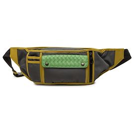 Borsello da cintura Rudder Bottega Veneta in nylon con rifiniture in Nappa Intrecciato grigio