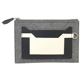 Hermès NUOVA POUCH HERMES TOODOO PM 074805CKAK IN FELTRO E PELLE CLUTCH POUCH