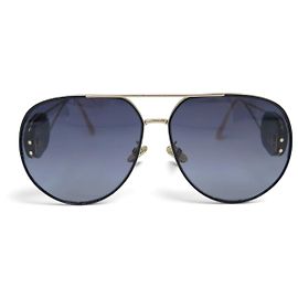 DIOR BOBBY LOGO CD A1U SONNENBRILLE AUS GOLDFARBENEM METALL EYEWEAR SUNGLASSES