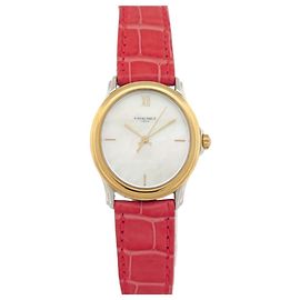 VINTAGE NUEVO RELOJ CHAUMET 25A NACARADO 26MM ACERO Y BAÑADO EN ORO QUARTZ LADY WATCH