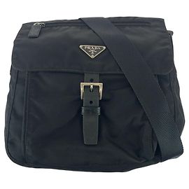 Bolsa Tiracolo Prada Tessuto com Logotipo Triangular