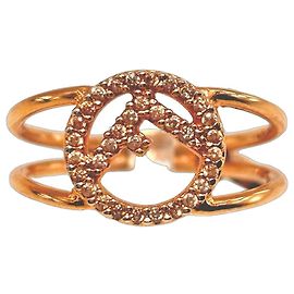 Anello Fendi F Is Fendi Doppio Filo Oro Rosa con Zirconi
