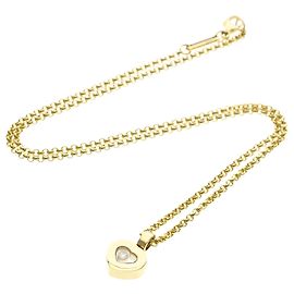 Colgante Corazón Chopard Happy Diamonds en Oro Amarillo 18K con 1 Diamante Flotante