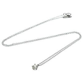 Pendente Solitario Tiffany & Co. in Platino con Diamante Taglio Smeraldo