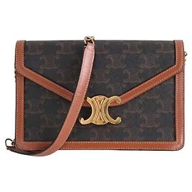 Céline Borsa a tracolla Triomphe Maillon Chain marrone