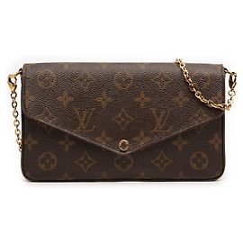 Borsa a tracolla Louis Vuitton Monogram Pochette Felicie Marrone