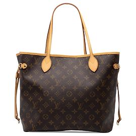 Louis Vuitton Monogram Neverfull MM Tote Bag Braun