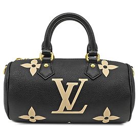 Borsa Satchel Louis Vuitton Bicolor Monogram Empreinte Giant Papillon BB Nera