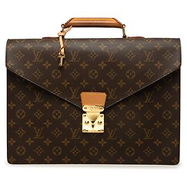 Sac business Louis Vuitton Monogram Serviette Conseiller marron