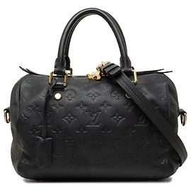 Borsa Satchel Louis Vuitton Monogram Empreinte Speedy Bandouliere 25 Blu