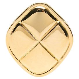Spilla Chanel placcata oro trapuntata rhombus