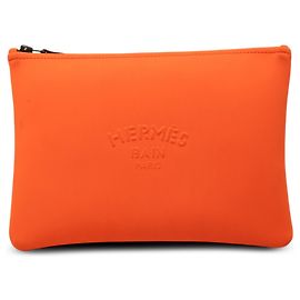 Bolso Clutch Hermès Neobain Medium de Neopreno Naranja