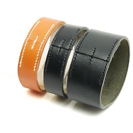 Hermès Set 3 Bracciali Pool Tour in Pelle Barenia Gold e Nero