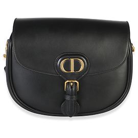 Borsa Bobby Flap Medium in pelle di vitello Box nera Christian Dior