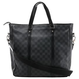 Borsa a mano 2Way Louis Vuitton Tadao Damier Graphite in Nero N51192