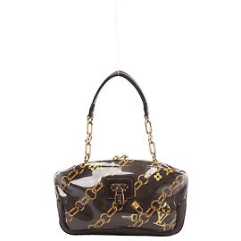 Louis Vuitton Fermoir Monogram Charm Vinyl x Leather Shoulder Bag in Brown M95155