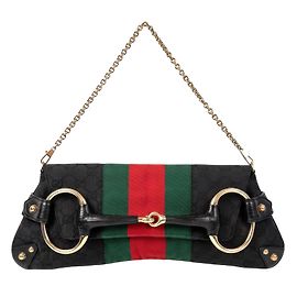Clutch Gucci Tom Ford Horsebit GG Monogram Nero Rosso Verde