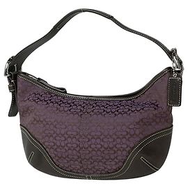 Coach Purple Signature Canvas Schultertasche