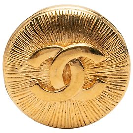 Spilla rotonda sole Chanel CC placcata in oro