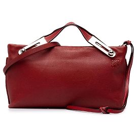 Borsa Missy Small in pelle di vitello grana grossa rossa LOEWE
