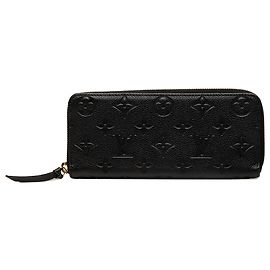 Portefeuille long Louis Vuitton Monogram Empreinte Clemence Noir
