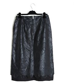Golden Goose Deluxe Brand Schwarzer Lederrock mit Schuppen-Design